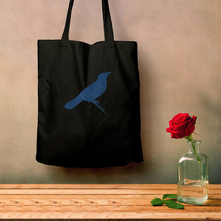 Dreaming Bird, Black Eco Tote Bag