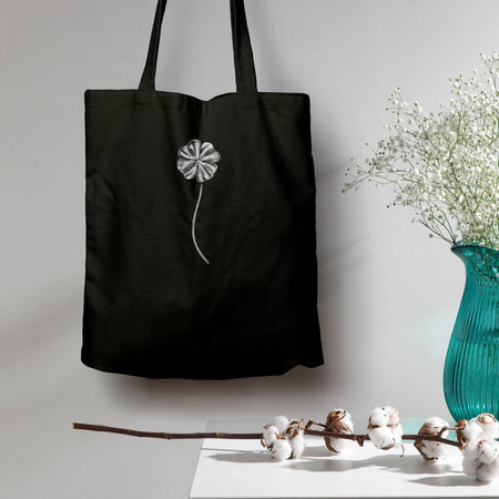 Four Leaf Clover, Black Eco Tote Bag