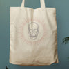 Glowing Skull, Natural Eco Tote Bag