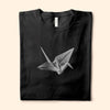 Origami Crane, Black T-shirt