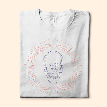 Glowing Skull, White T-Shirt