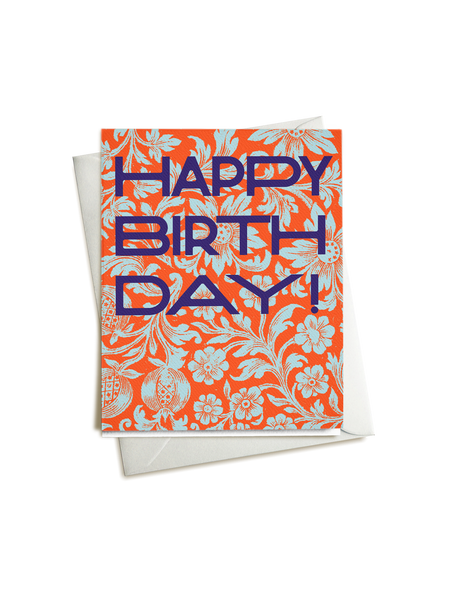 Happy Birthday Stretched on Tangerine