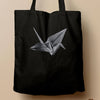 Origami Crane, Black Eco Tote Bag