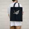 Origami Crane, Black Eco Tote Bag