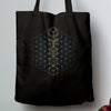 Sacred Geometry - Platonic Solids, Black Eco Tote Bag