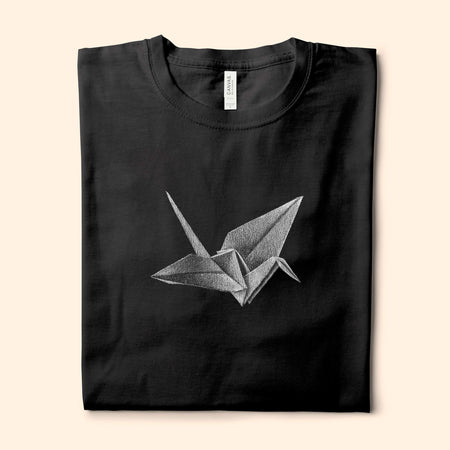 Origami Crane, Black T-shirt