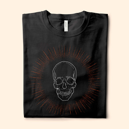 Glowing Skull, Black T-Shirt